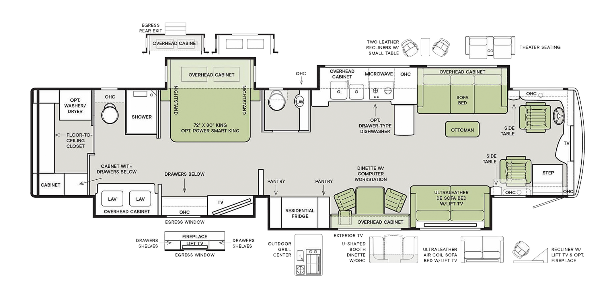 Allegro Bus 45 OPP Floor Plan