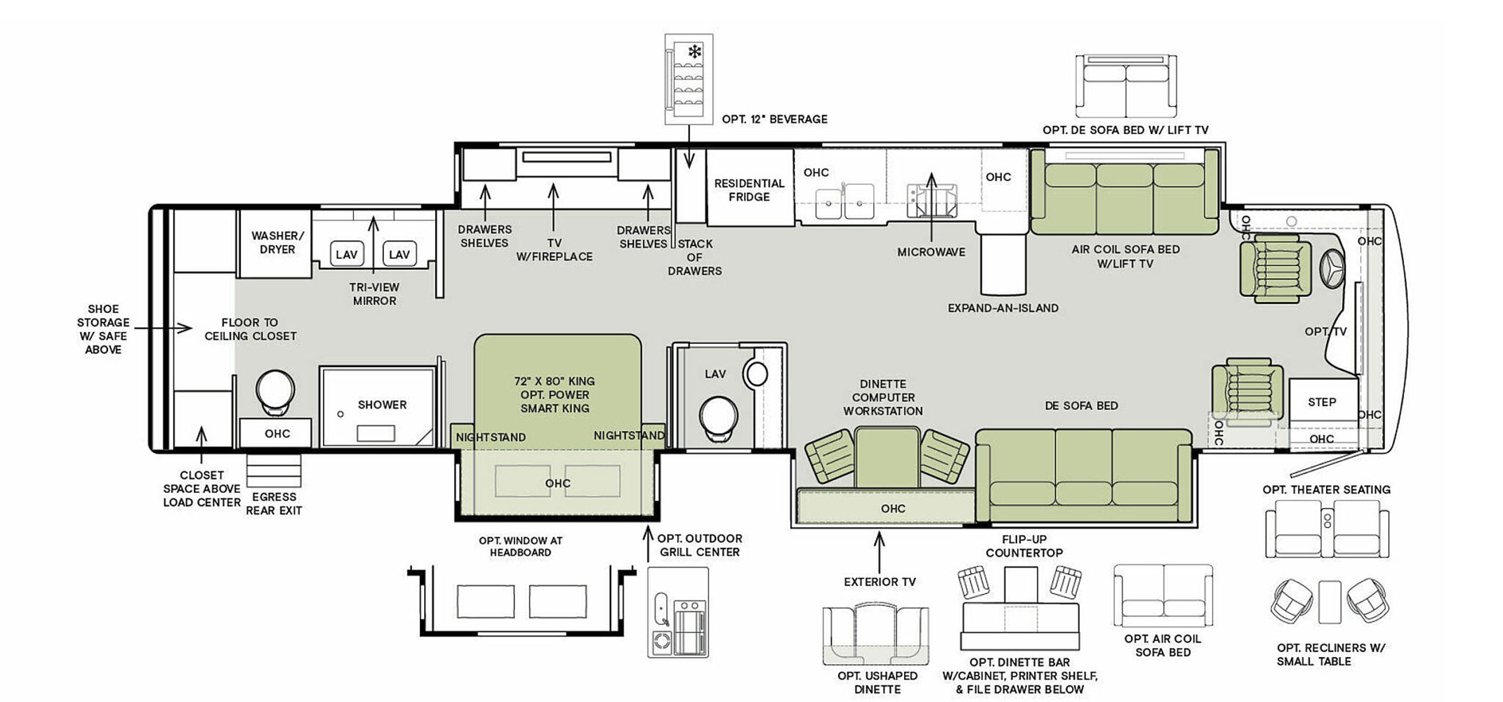 2023 Tiffin Zephyr Floor Plan 45FZ