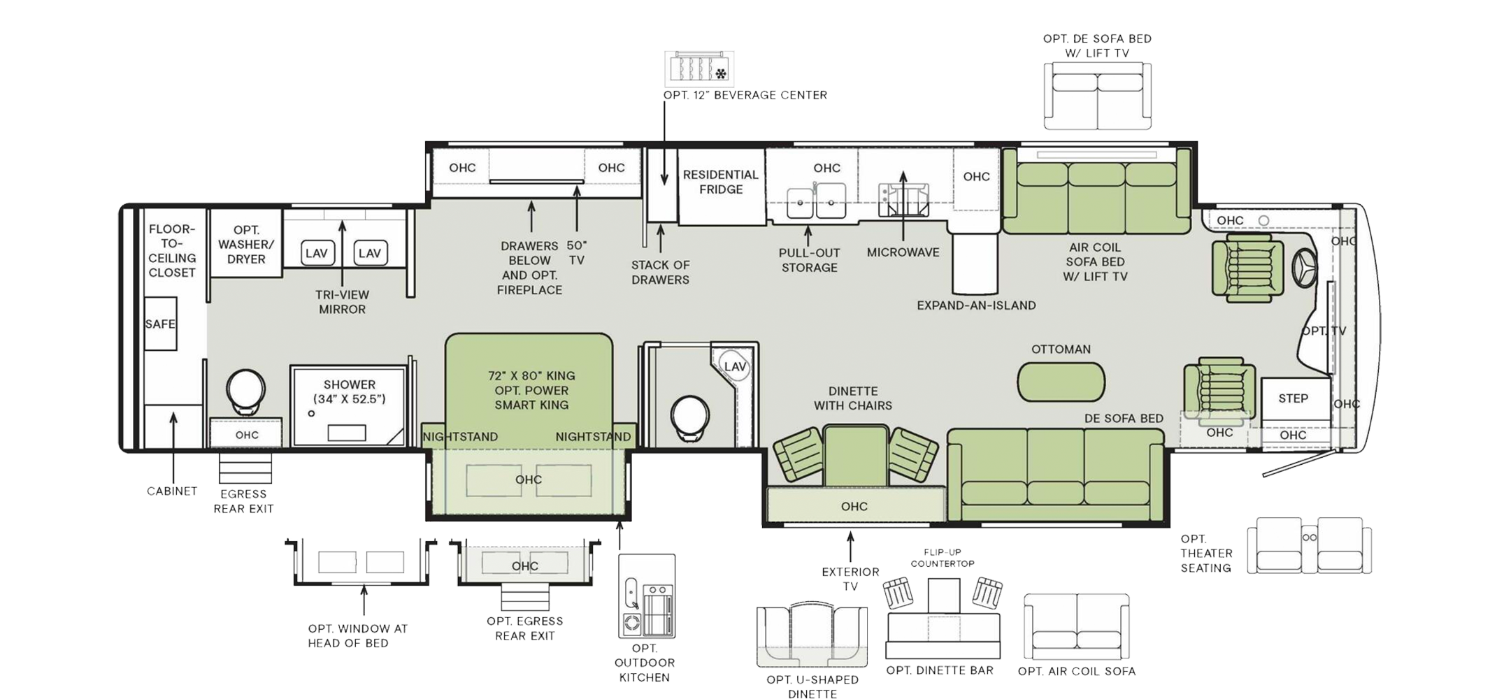 Allegro Bus 45FP Floor Plan