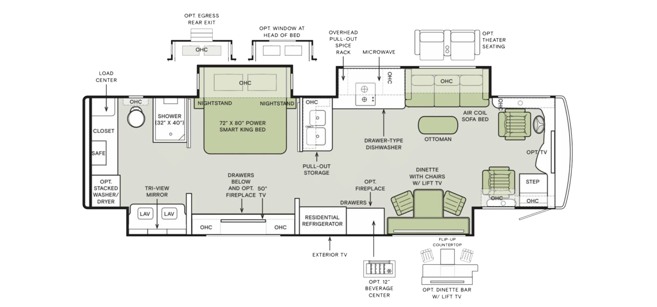 Allegro Bus 35CP Floor Plan