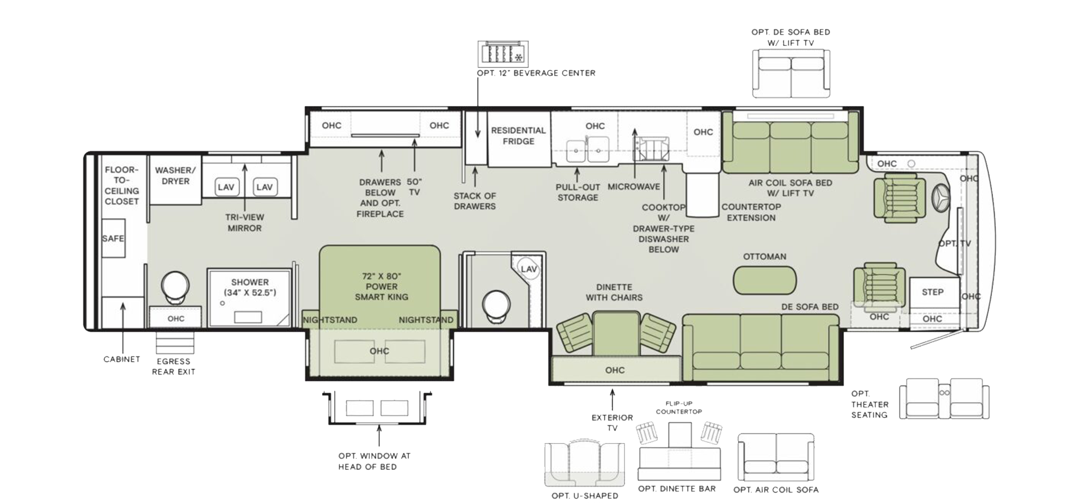 Allegro Bus 45FP Floor Plan