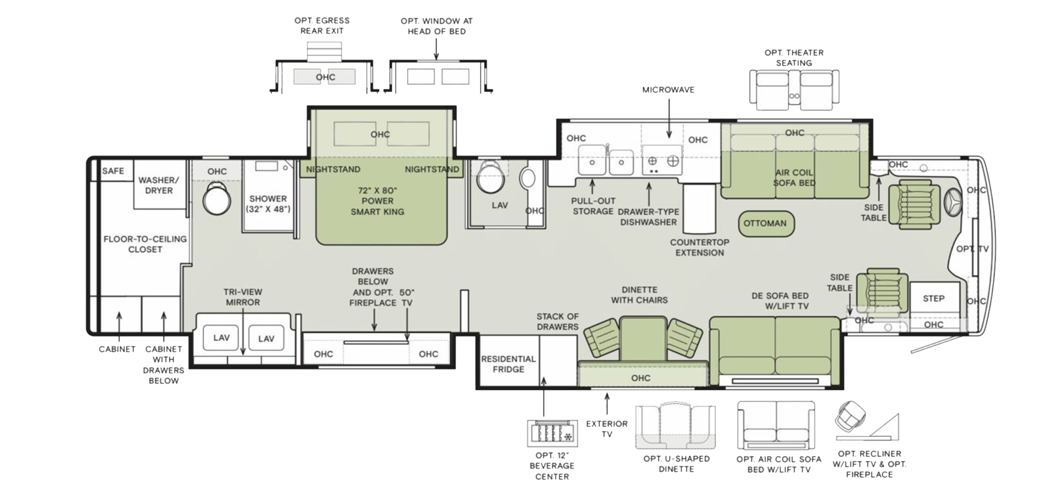 Allegro Bus 45OPP Floor Plan