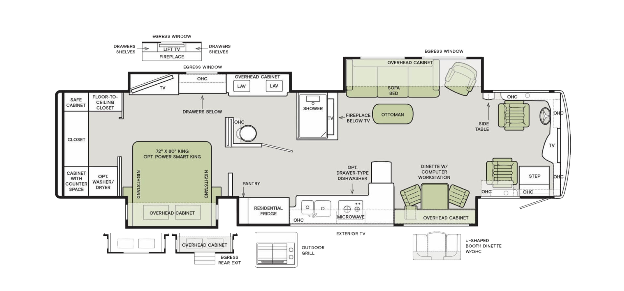 Allegro Bus 40 AP Floor Plan