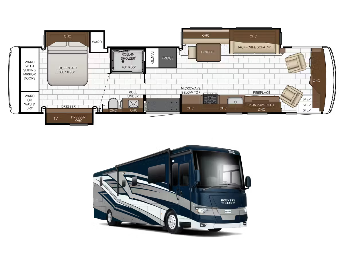 2024 Newmar Kountry Star 4011 Accessible Floor Plan