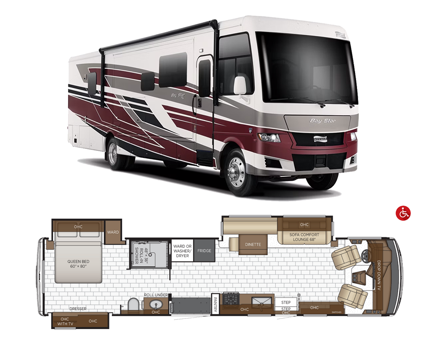 2026 Newmar Bay Star Fully Accessible 3811 Floor Plan Coach