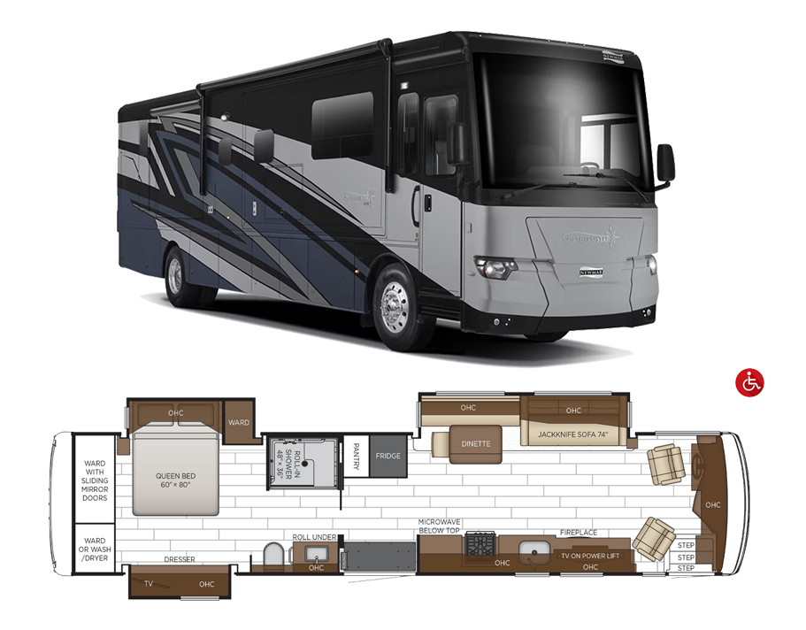 2026 Newmar Northern Star Fully Accessible 4011 Floor Plan Coach